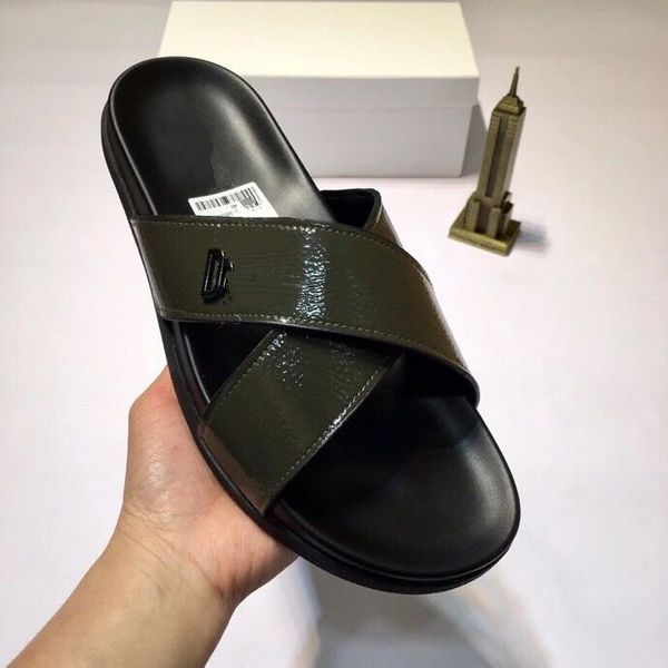 

fashion black alpha slippers sandal in oblique jacquard summer men slipper nylon bands comfortable rubber sole scuffs flip flops size 38-44