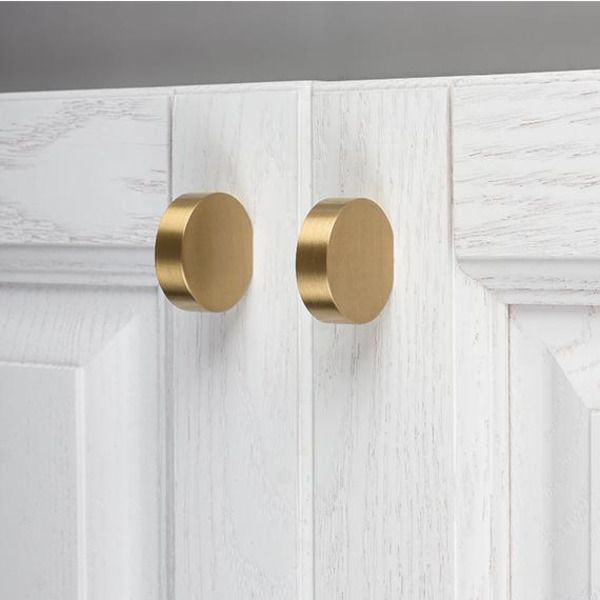 

1'' 1.5'' unique pure copper cabinet knob handle dresser knobs gold brass drawer pulls handles modern simple knob kitche