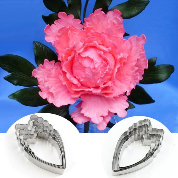

cake tools peony small 3pcs stainless stell cookie cutter pastry & biscuit baking decorating cupcake mold fondant