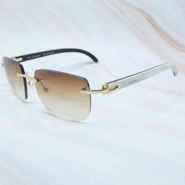 

2022 factory wholesale square sunglasses men glass women random buffalo horns vintage sunglass eyewear 012, White;black