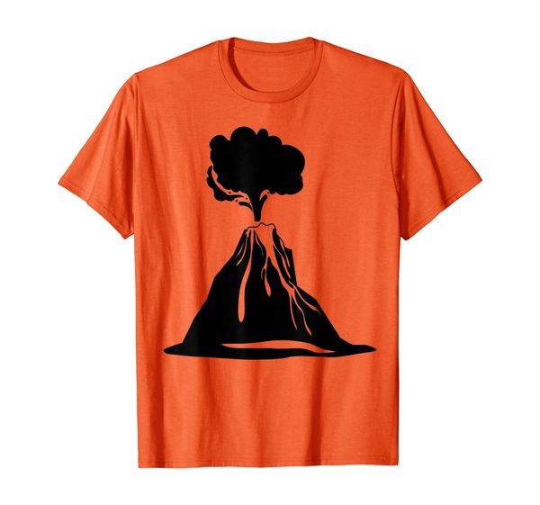 

black volcanoes graphic tee, volcano lover geology t-shirt, White;black