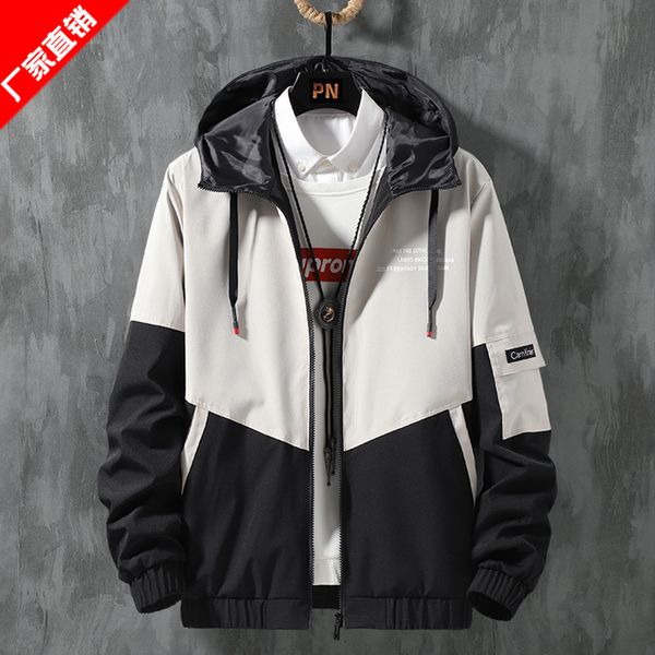 

autumn 2021 new jacket men's korean hooded fashion coat, Black;brown