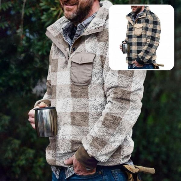 

men's sweaters lapel great loose winter sweatshirt soft spring plaid for work, White;black