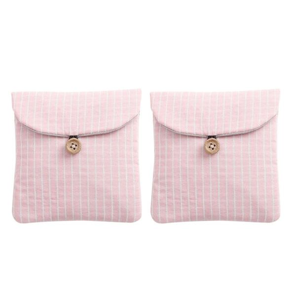 

storage bags 2 pcs portable sanitary towel pouch small purse striped pattern wallet large capacity for outdoor travel