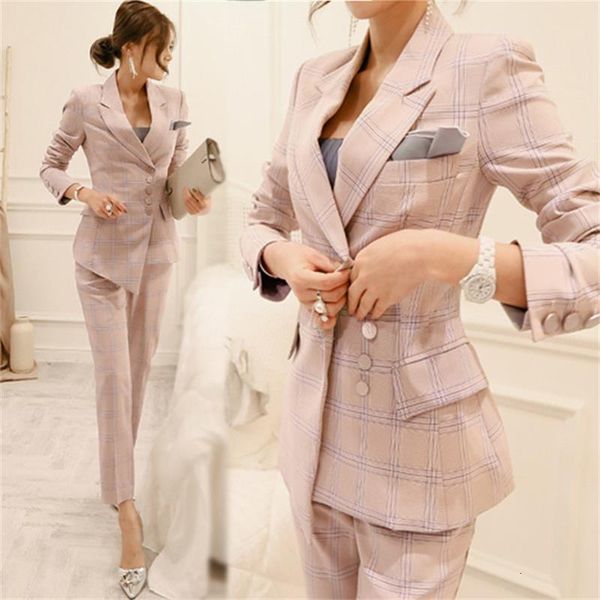

worker women's plaid 2021 spring and autumn new korean retroprofessional fashion ms. winter tide lw29, White;black