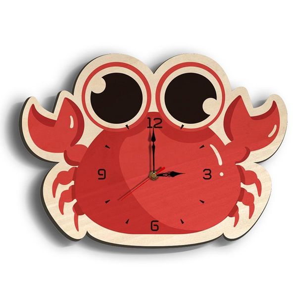 

wall clocks promotion hanging clock crab model handmade home decoration mural ornaments watches saat