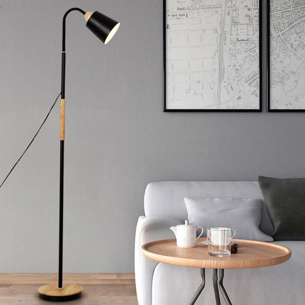 

american style floor lamps adjustable l light e27 led for study living room bedroom modern iron painted wood lamp