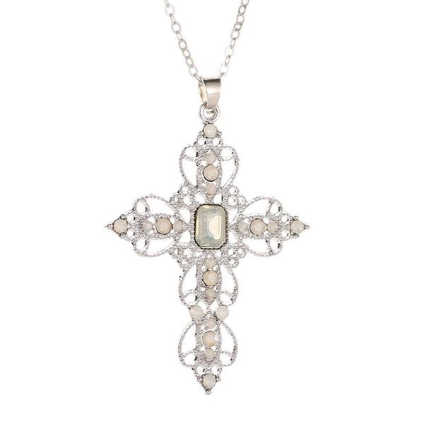 

pendant necklaces gothic cross necklace trad jewelry ornate gift women fashion delicacy 2021 beautiful, Silver