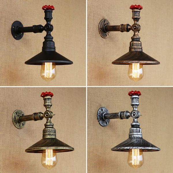 

wall lamp loft iron steam punk water pipe retro vintage e27 sconce lights for dining room living bedroom restaurant bar