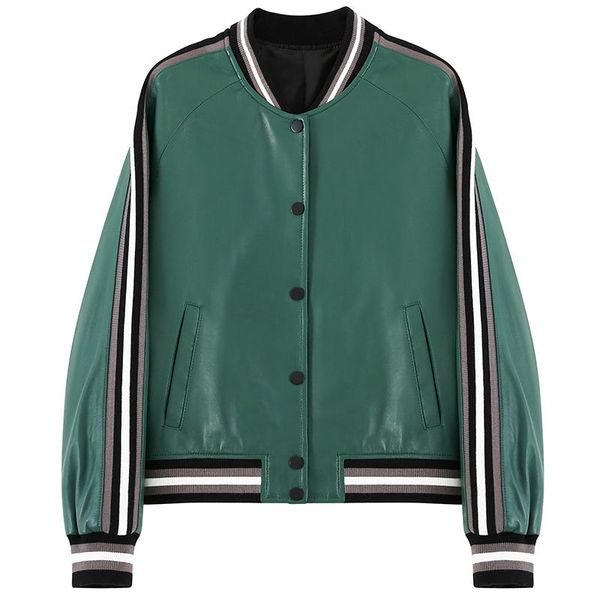 

women's leather & faux jackets spring 2021 genuine jacket women 100% sheepskin coat female korean coats chaquetas de mujer pph3867, Black