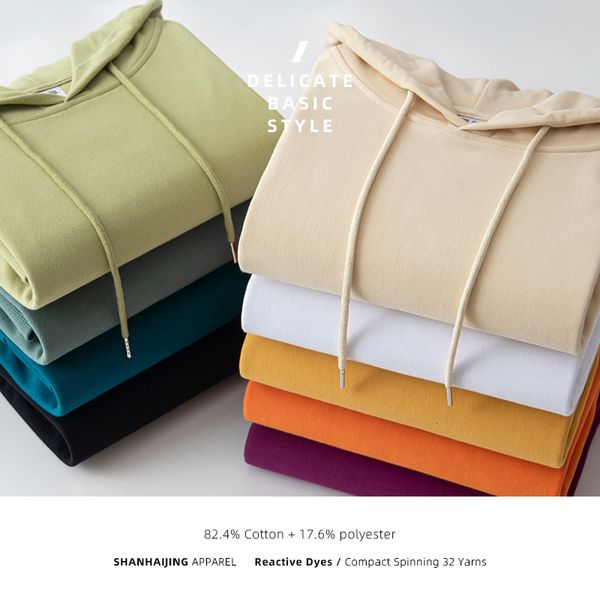 

hoodies 9 colors 320g solid color sweater men's couple hooded coat, Black