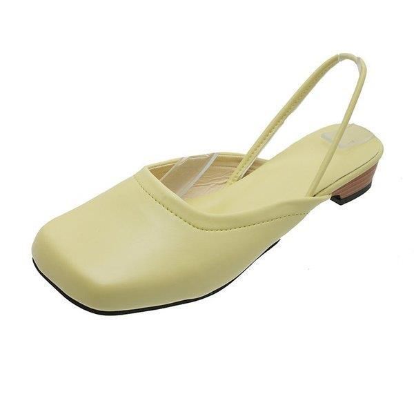 

sandals clear heels low woman leather shoes lady 2021 suit female beige square toe low-heeled black summer flat comfort clo