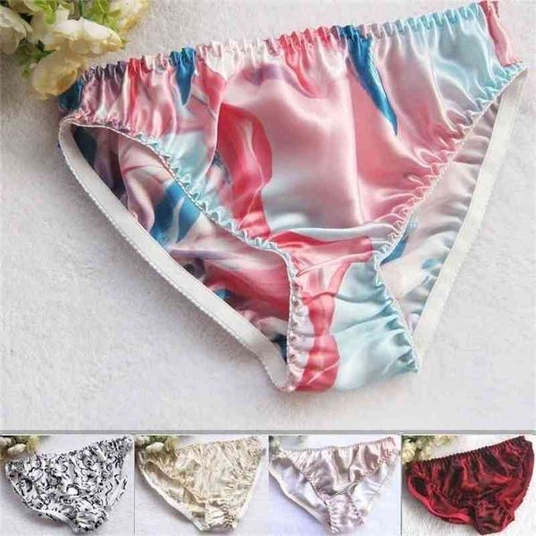 

100% silk panties female pure silk briefs xxl plus size 210730, Black;pink