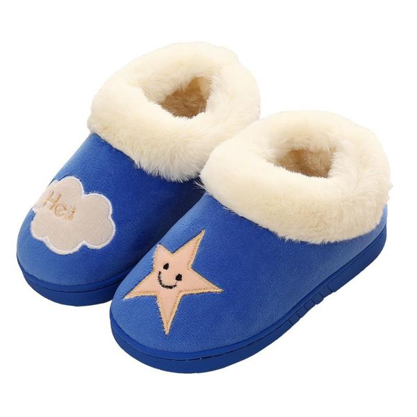 

slipper jufoyu kids home slippers 2021 boys and girls indoor cotton shoes children winter fashion cute keep warm, Black;grey