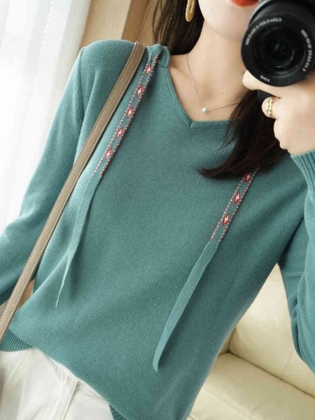 

women's sweaters casual female cotton sweater, pure knitted sweater with hood, women, large size, spring and autumn, , 2021, White;black