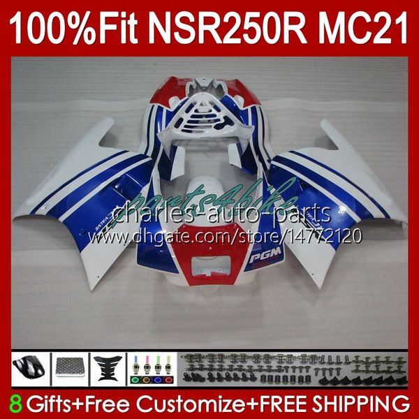 OEM-Einspritzung für HONDA NSR250 NSR 250 R MC21 PGM3 NSR250R 90 91 92 93 103HC.28 NSR 250R NSR250RR 1990 1991 1992 1993 Verkleidungen blau weiß