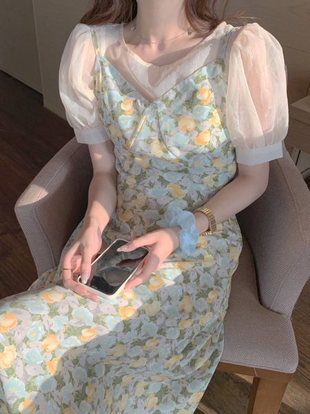 

luxury casual dresses 2021 summer french drs with thin waist, Black;gray