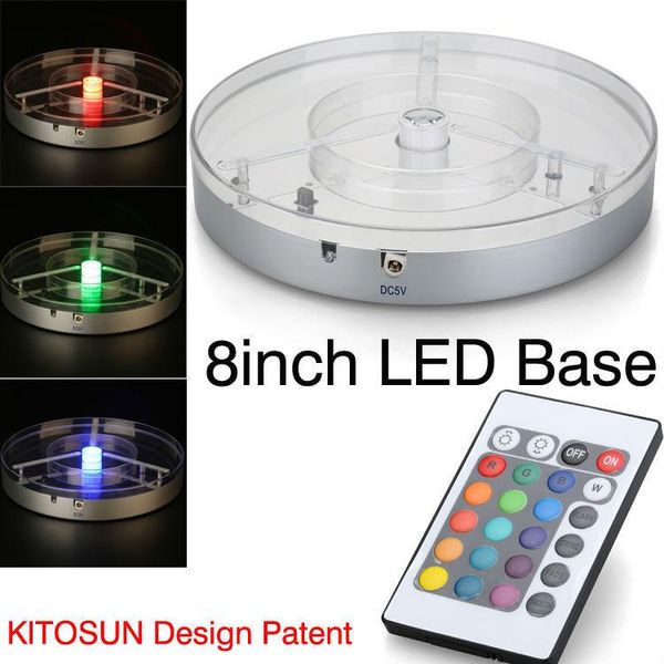 

strings factory direct sale 50pcs/lot rechargeable 8inch centerpiece led under vase light base rgbw 4in1 with remote controller