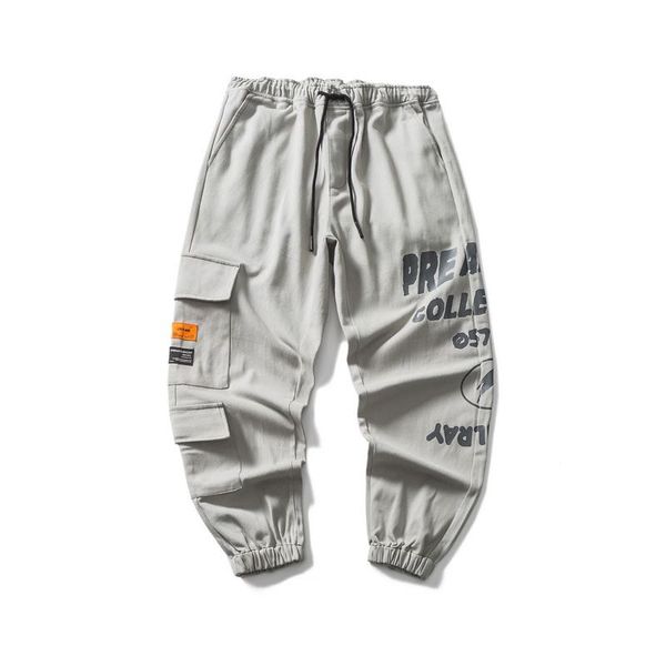 

men's pants 2021 spring original side letter print overalls, Black