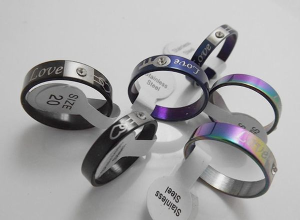 

wedding rings wholesale 36 pcs mixed style couple love zircon stainless steel fashion jewelry, Slivery;golden