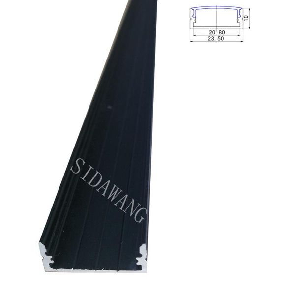 

10mm deep black aluminum led profile without flange sdw003