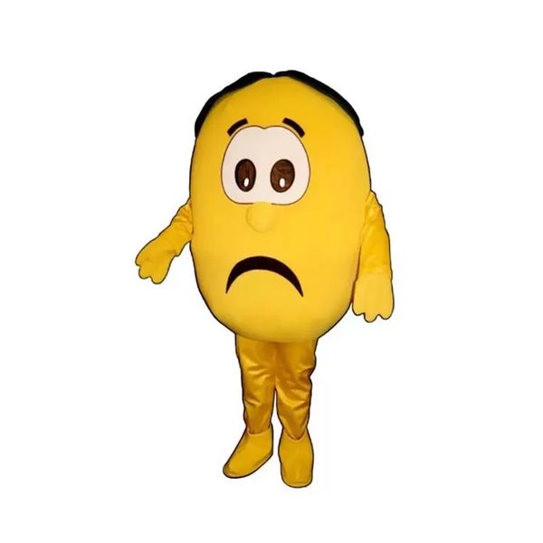 

unhappy sour lemon mascot costume halloween christmas cartoon character outfits suit advertising leaflets clothings carnival adults outfit, Red;yellow