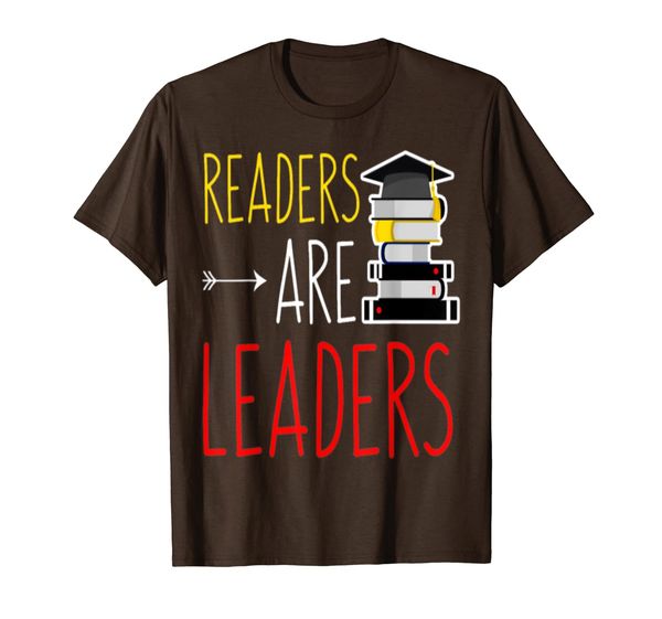 

readers are leaders funny books reading t-shirt, White;black