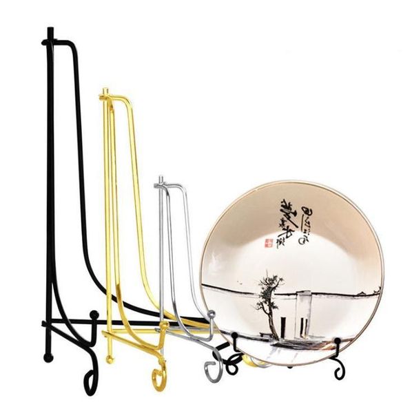 

50pcs iron foldable dish display rack prize bracket base deskdecorate clock picture frame crafts display easel wholesale