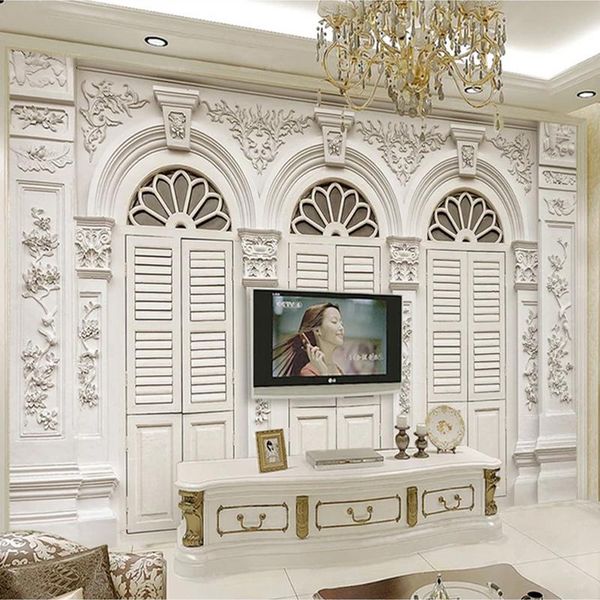 

wallpapers drop custom 3d po wallpaper white roman column european style embossed background wall mural art painting