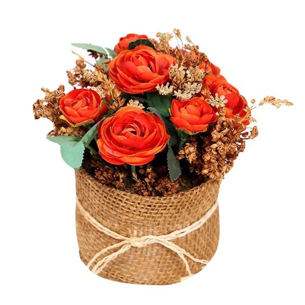 

decorative flowers & wreaths 1pc simulated flower bonsai living room home decors household decor (orange)