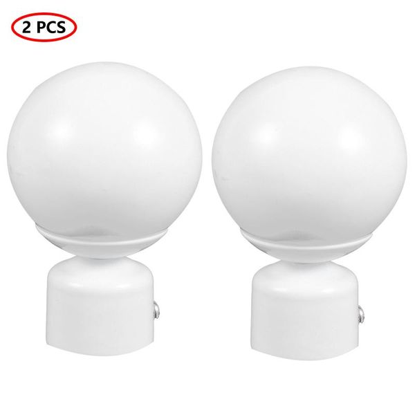

2pc curtain rod end caps double window curtain pole heads metal ball shape telescoping shower rod ends covers bathroom accessory