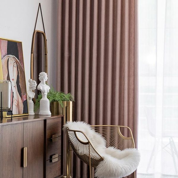 

warm pink girly light luxury nordic style high-precision bedroom blackout curtains