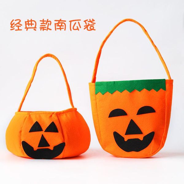 

gift wrap 2021 halloween pumpkin bag portable three-dimensional non-woven candy holiday party