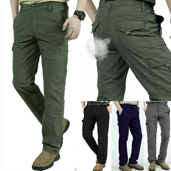 

newly work multi pockets cargo women pants climbing hiking quick dry for outdoor summer dod886, Black