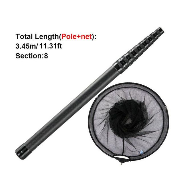 

fishing accessories foldable net carbon pole 1.8-3.45m ultralight retractable telescoping landing hand gear
