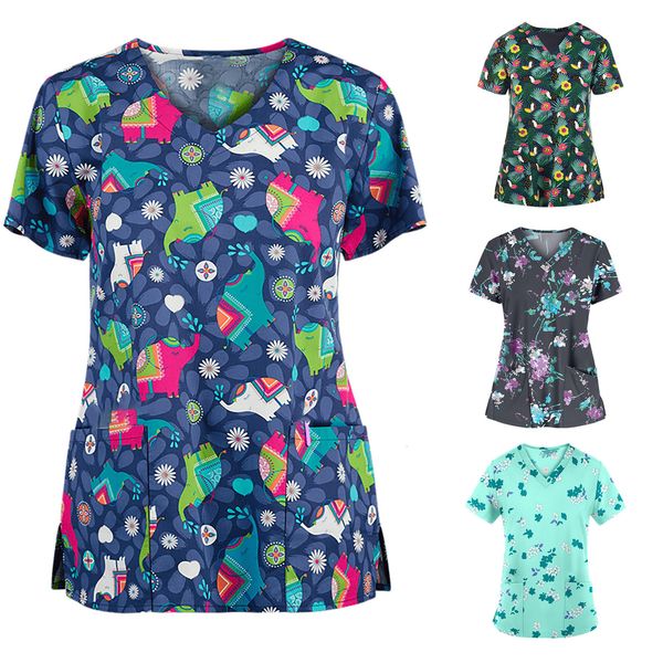 

new nurse clothes the women in short fashion print garnish on v blunt of uniform from 49lj, White;black