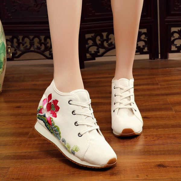 

spring old beijing cloth sho sports with increased national style slope heel