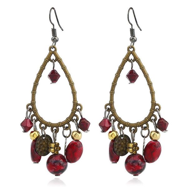 

dangle & chandelier moonrocy vintage long tassel earrings hook blue red purple black women's ethnic bohemia party drop jewelry wholesal, Silver