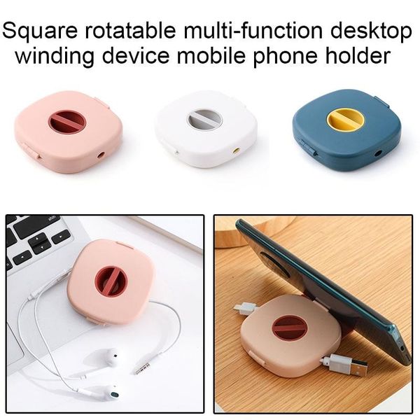 

rotatable charging cables data cables portable cable organizer winder earphone storage box desk cords container travel outdoor