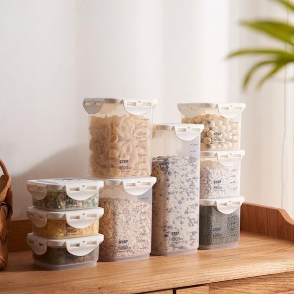 

storage bottles & jars kitchen for crisper grains sealed storager box container tank transparent
