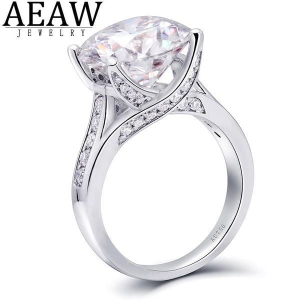 

cluster rings 5.0 11mm round excellent cut df color vvs1 moissanite 4 prong setting ring style fine for women ceritificated, Golden;silver