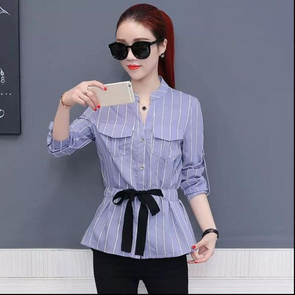 

office work wear women spring summer style blouses shirts lady casual bow tie sashes long sleeve blusas dd1763, White