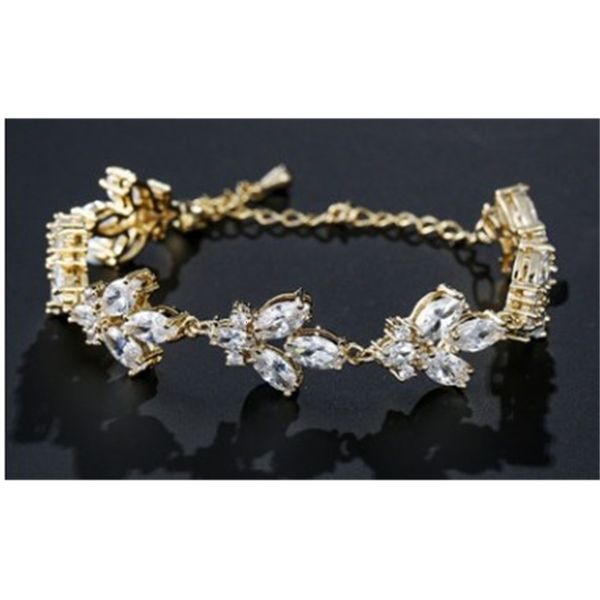 

noble low price diamond crystal more color 925 silver women's bracelet (17.82ooimn, Black