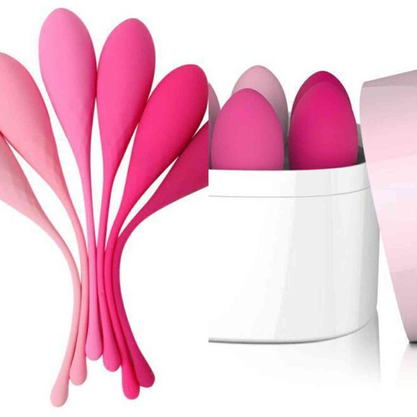 Nxy ovos 6 pcs / set inteligente kegel bola vaginal halteres ben wa bolas vibrador ovo treinamento exercício adulto brinquedos sexuais para mulher 1124