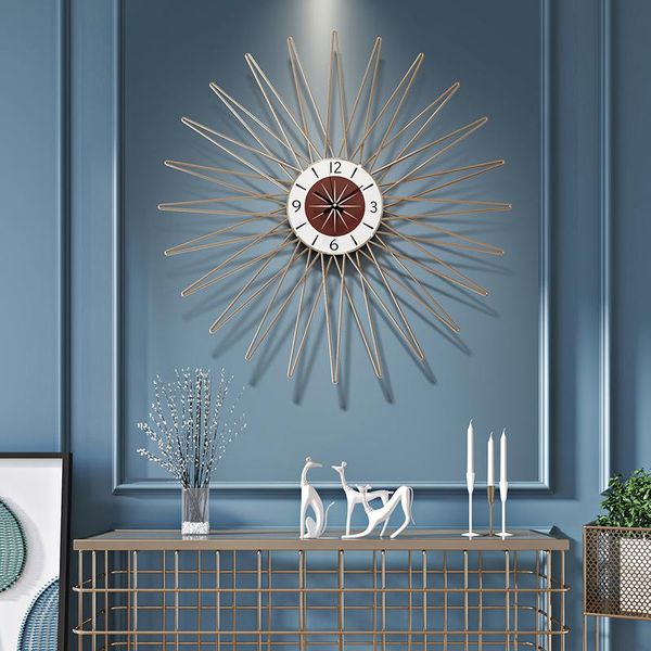 

european large metal wall clock sticker home decor big 3d watch ornament battery operated merchanism for living room bedroom