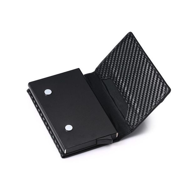 

bycobecy credit card holder magnet carbon fiber coin purse 2020 new aluminum box card wallet rfid blocking pop up c jlljtq