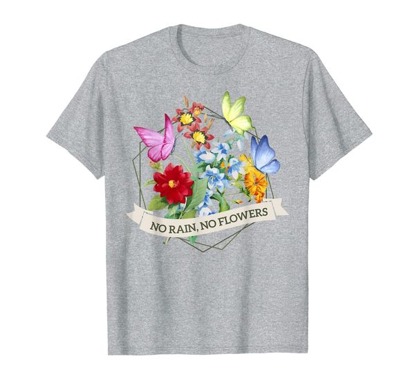 

no rain no flowers cute adorable gift design for women t-shirt, White;black