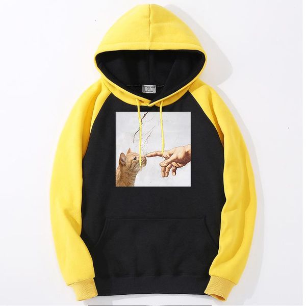 

women's hoodies & sweatshirts cute funny animals pattern sweatshirt women personality raglan hoodie hip hop loose hoody autumn casual c, Black