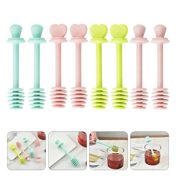 

spoons 8pcs lovely jam stirring rod home honey stirrer unique red dippers