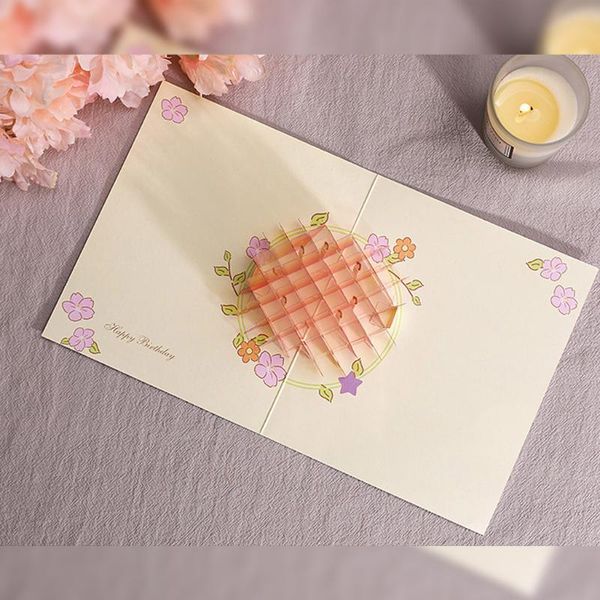 

greeting cards 3d up valentine happy birthday anniversary crystal cake card